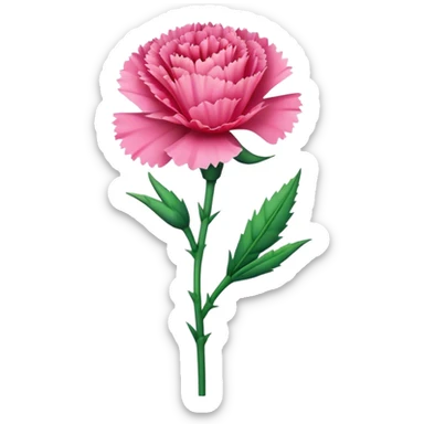 single Carnation stem flowers sticker