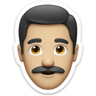 black haired white man with square mustache  sticker