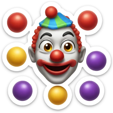 Clown juggling balls in mouth sticker