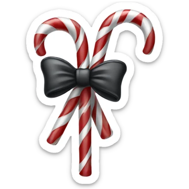 Light grey candy canes, with black bow on it sticker