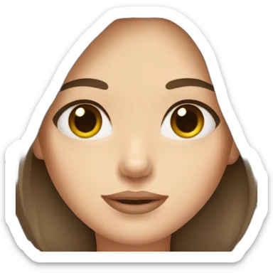 Girl with short brown hair brown eyes light pink lips sticker