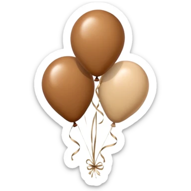 brown beige balloons sticker