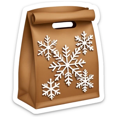 christmas paper lunch bag sticker