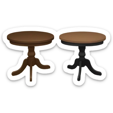 2 tables, 1 black and another brown sticker