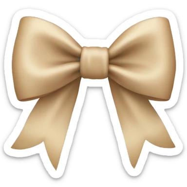 beige bow sticker