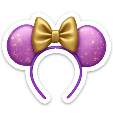 disneyworld minnie ears with a gold bow sticker