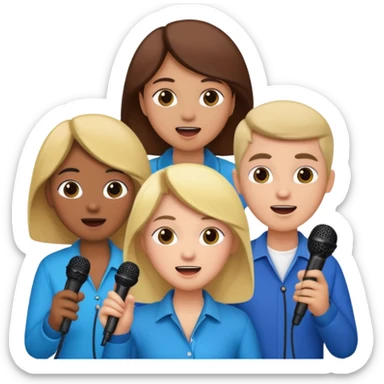 microphone for group karaoke with people more sticker