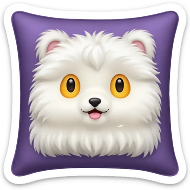 white pillow made out of fur sticker