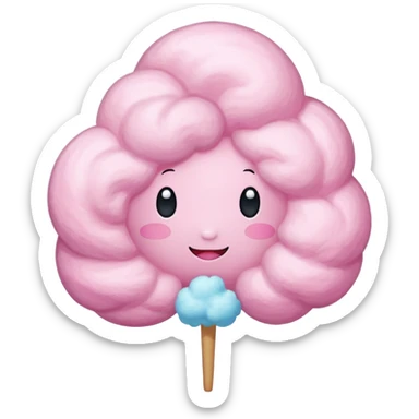 Giant cotton candy bigger than a person's head sticker