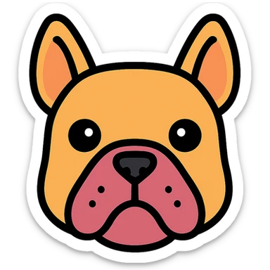 cute pocket bully face, modern and clear icon style sticker