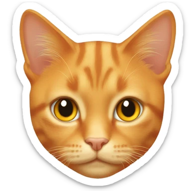 Orange tabby cat with gold eyes sticker