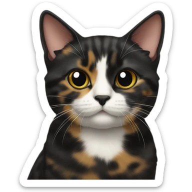 Tortie cat and black cat sticker
