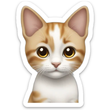Bébé chat blanc et roux sticker