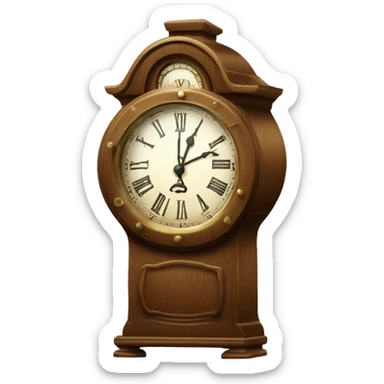 Old fashioned clock about to strike midnight  sticker