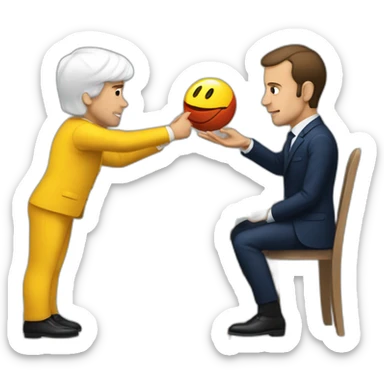 Macron qui joue a la play sticker