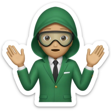 emoji style Squid Game player in green suit sticker