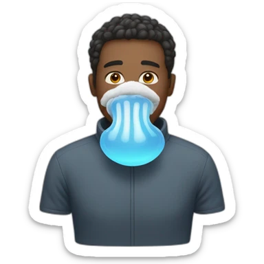 MAN BREATHING COLD AIR sticker