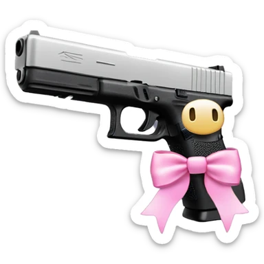 A Glock 17 with a pink bow sticker