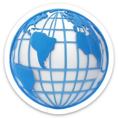 globe with blue meridians sticker