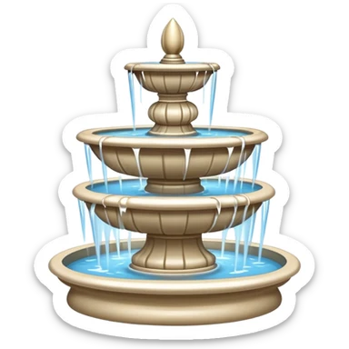 A flowing fountain emoji representing over-hydrated state sticker