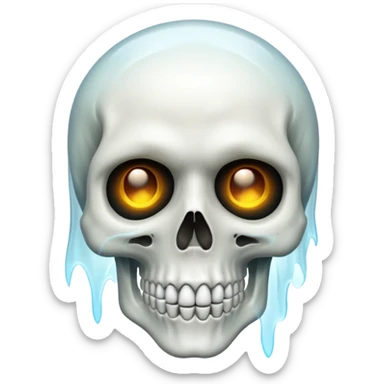 Skull face ghost blinking one eye sticker