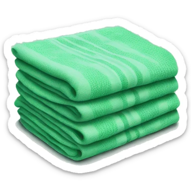 Realistic folded mint green dish towel sticker