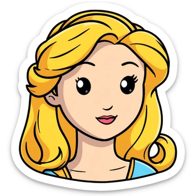 Disney princess face with long hair sticker