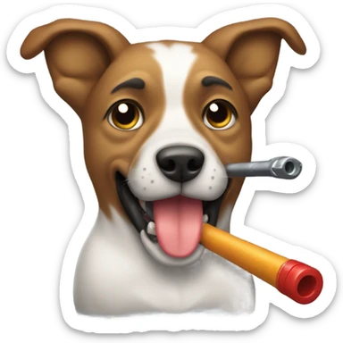 perro con una arma sticker