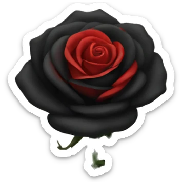 Black rose with red stem sticker