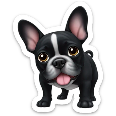 Black french bulldog sticker