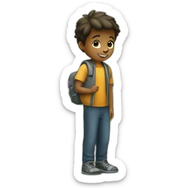 A boy in the garden sticker