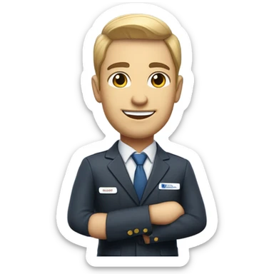 Male Flight Attendant sticker
