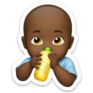 Baby drinking a bottle sticker