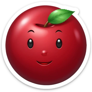 metallic dark red cherry candy sticker