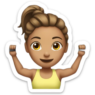 Girl working out in a gym  sticker