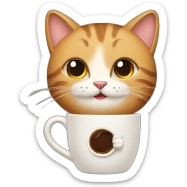 Coffee cat sticker