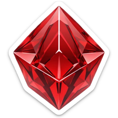 iOS sticker, dark fantasy crystal, monochrome red, minimal sticker