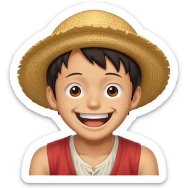 Luffy original con sonido riendose sticker