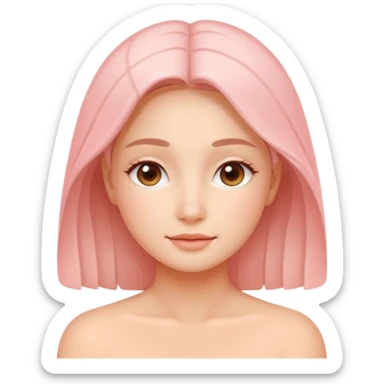 Minimal skincare emoji of a calm glowing face, soft blush tones, healthy radiant skin, minimalist style, gentle gradient, wellness aesthetic, no strong outlines, spa-inspired emoji. sticker