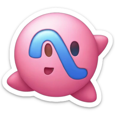 Kirby with the M letter sticker