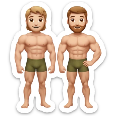 happy white Adam and Eve standing next to each other sticker