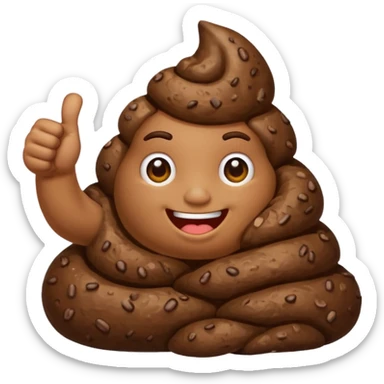 Poop thumbs up sticker