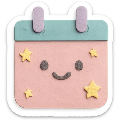 soft pastel cute appointment box with tiny star details with a smiling face accent sticker
