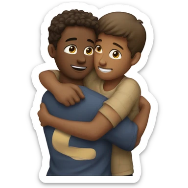 Two friends hugging sticker