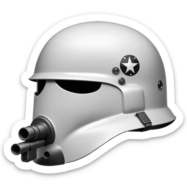 emoji  must be black and white only, its a cold  war helmet like the sh41 one, and it got penetrated by a bullet. sticker