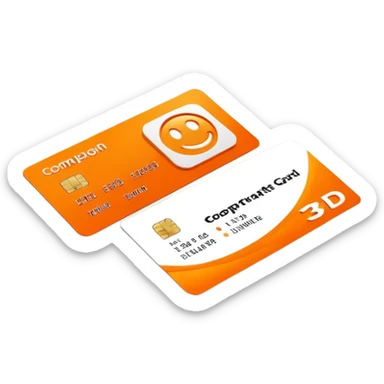 3D corporate card where Color #FF3D00 is the main visual element, with simple ‘WAD’ text. just 'WAD' and no other markings (no digits, no any card company logos, no chip). Minimal, modern, high-end. sticker