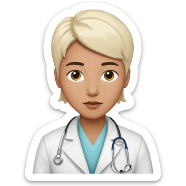 androgynous medium tone skin physician sticker