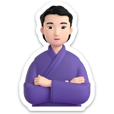 black haired handsome Chinese man sticker