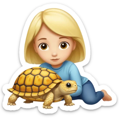 A young very small yellow tortoise sticker