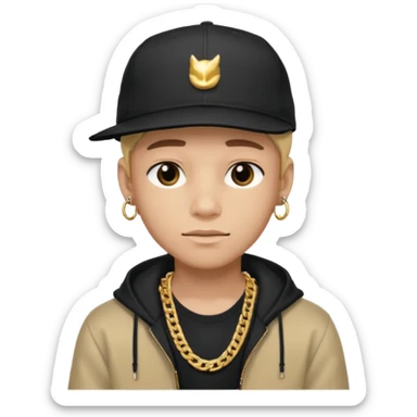 handsome boy with cap hip hop only neck  sticker